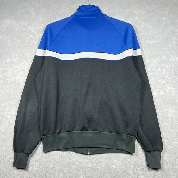 VTG NIKE Spell Out Swoosh Track Jacket Men’s Medium Blue Sweatshirt 80s Blue Tag - Picture 9 of 10